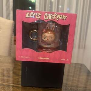POP MART LABUBU THE MONSTERS Let's Checkmate Series Pink Mug